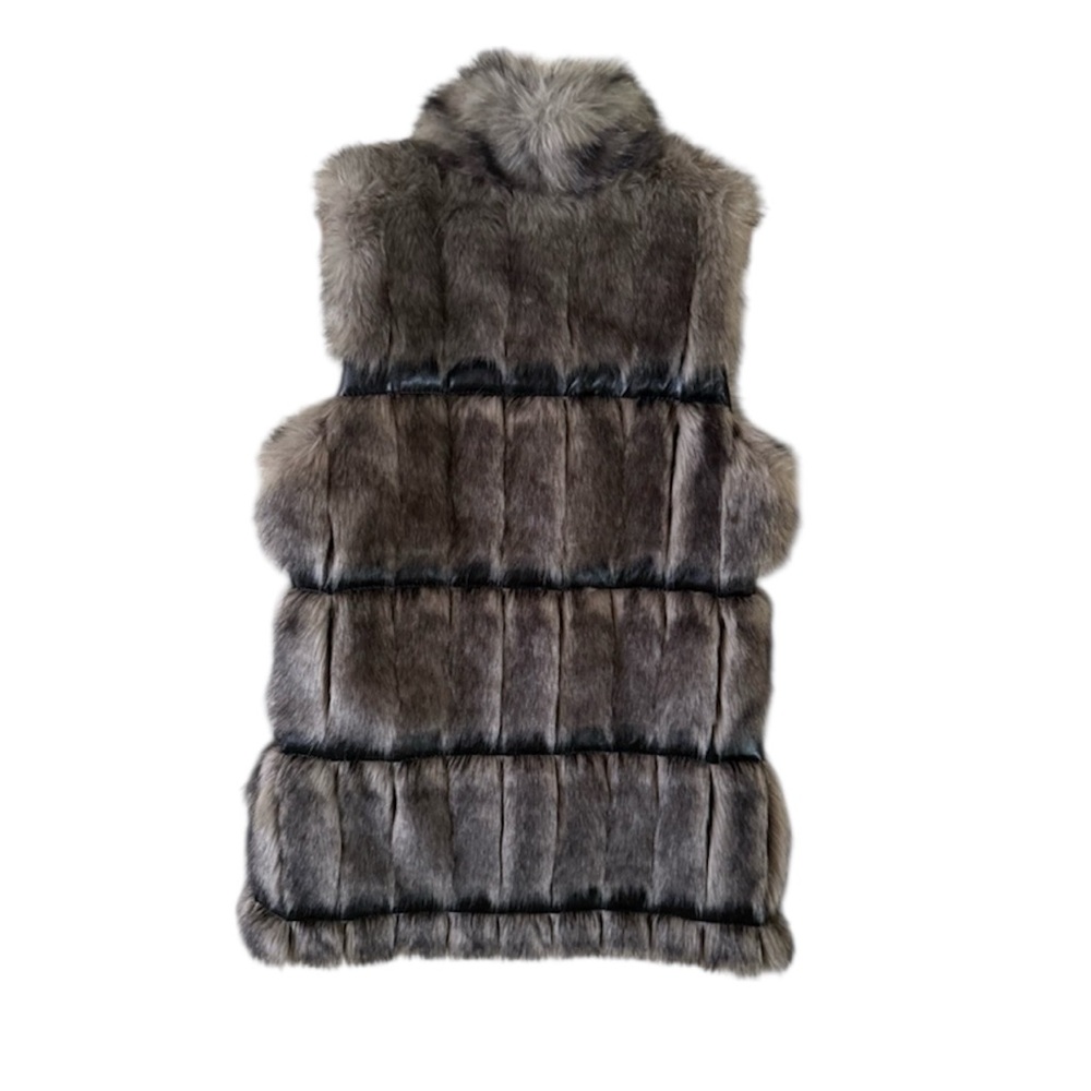 Buffalo David Bitton Faux Fur Black Vest - Picture 2 of 8